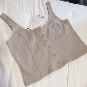 Button up cropped tank